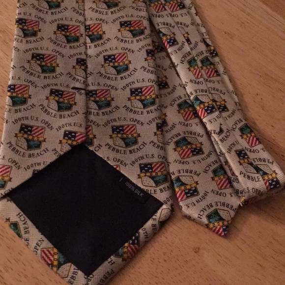 Pebble Beach 100th US Open Golf Print Mens Silk Necktie - Picture 6 of 8